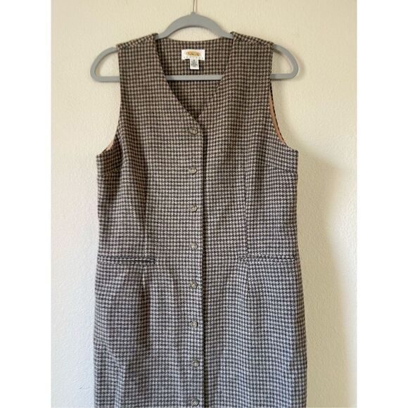 Vintage‎ Talbots wool houndstooth 100% wool midi dress - Picture 3 of 10